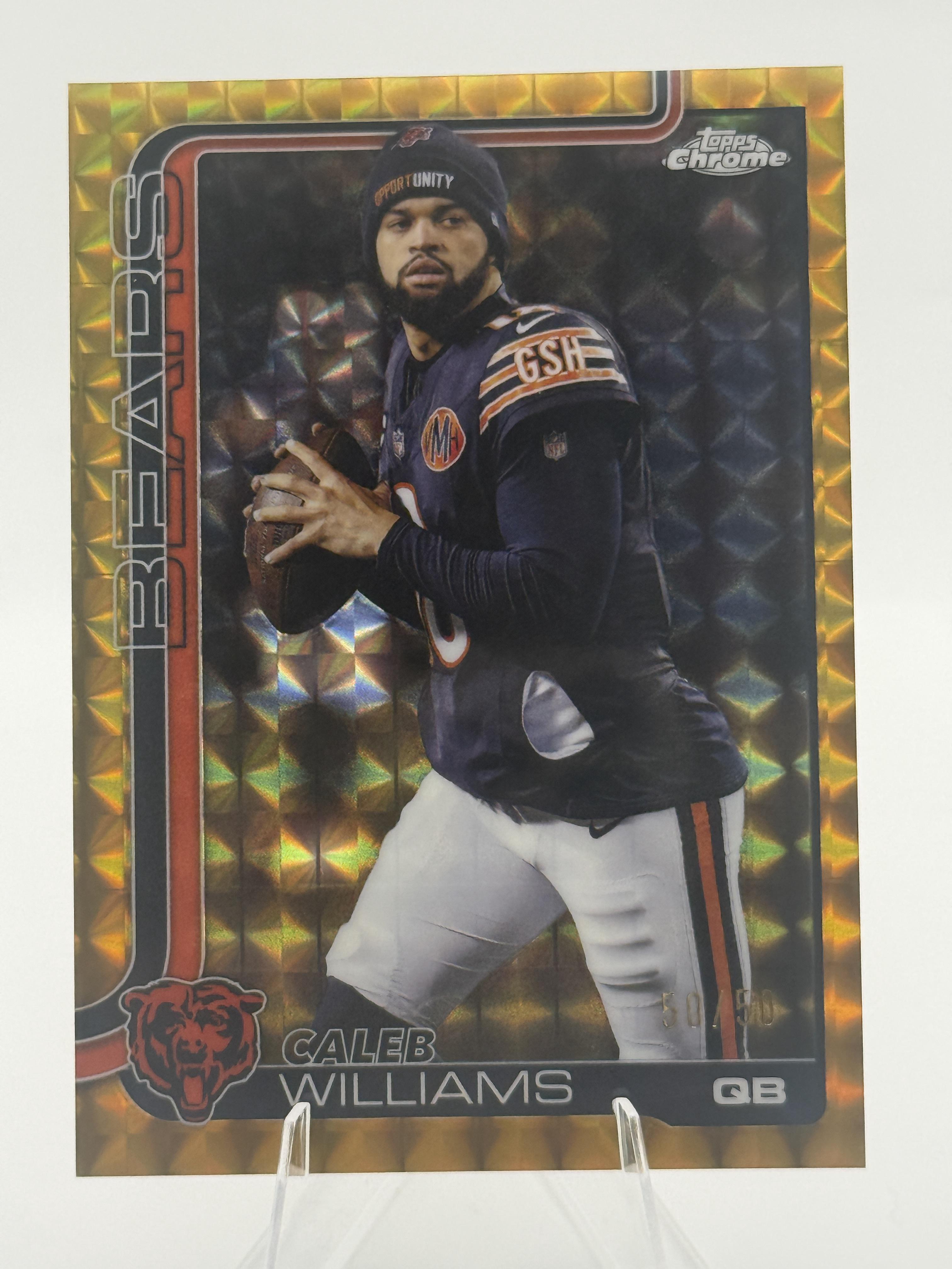 Caleb Williams  2025 Topps Chrome #52 Gold Geometric Refractor 50/50 Near Mint