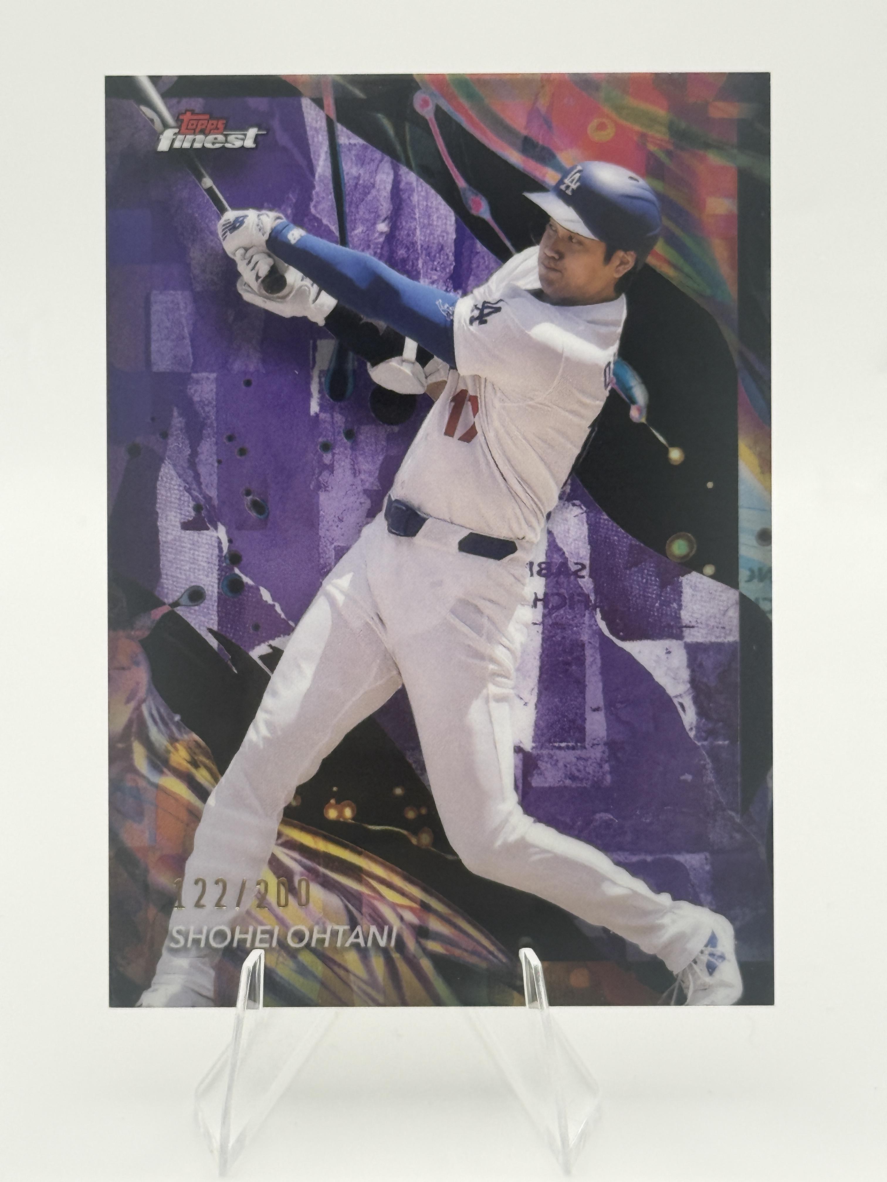 Shohei Ohtani 2024 Finest #177 Purple Refractor 122/200 Neat Mint