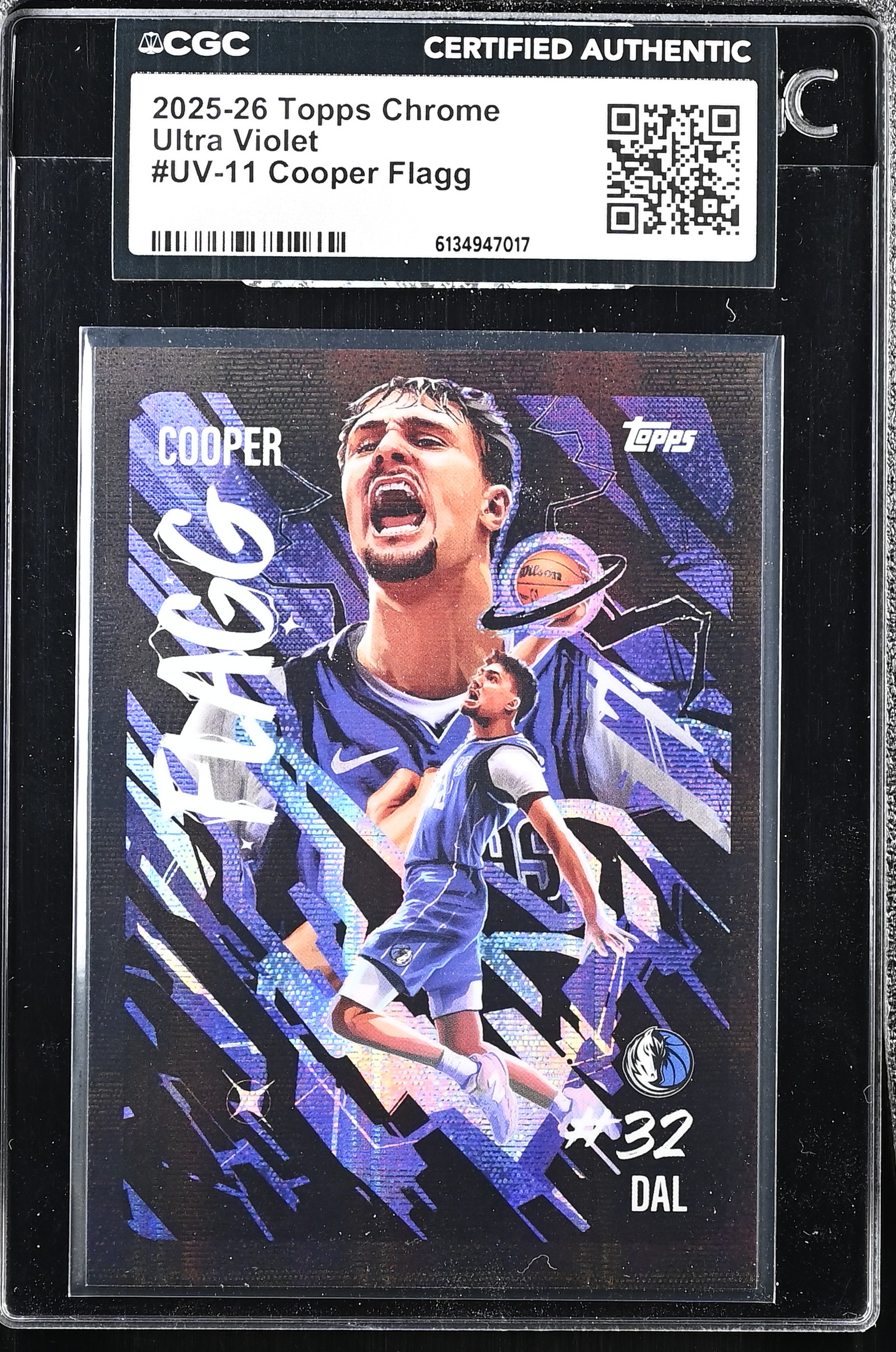 2025-26 Chrome #UV-11 Cooper Flagg Ultra Violet CGC Authentic