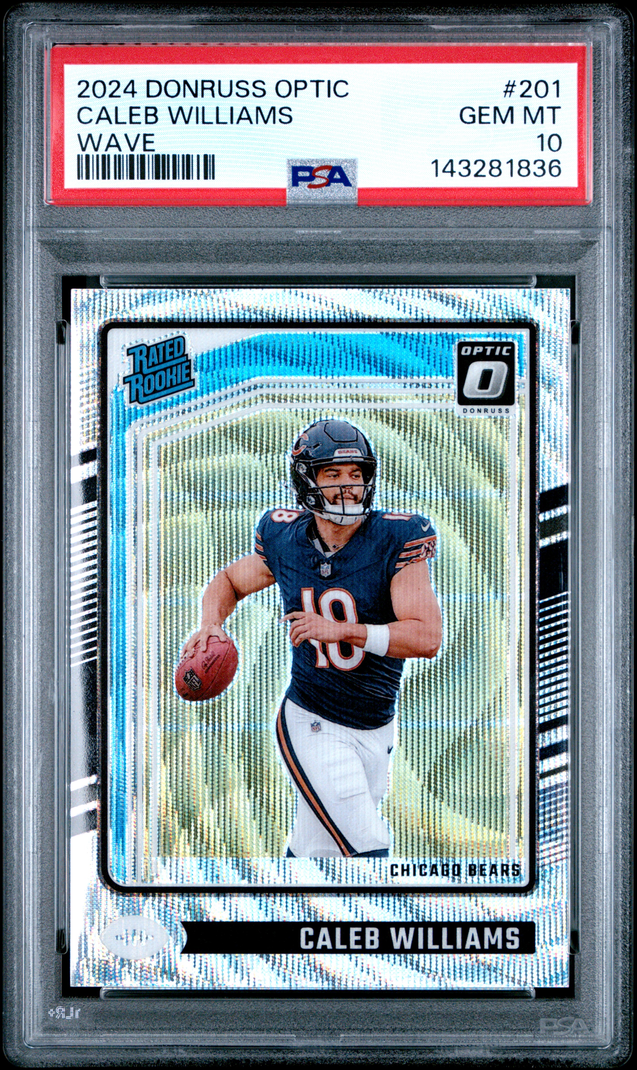 2024 Panini Donruss Optic 201 Caleb Williams Wave PSA 10 /300