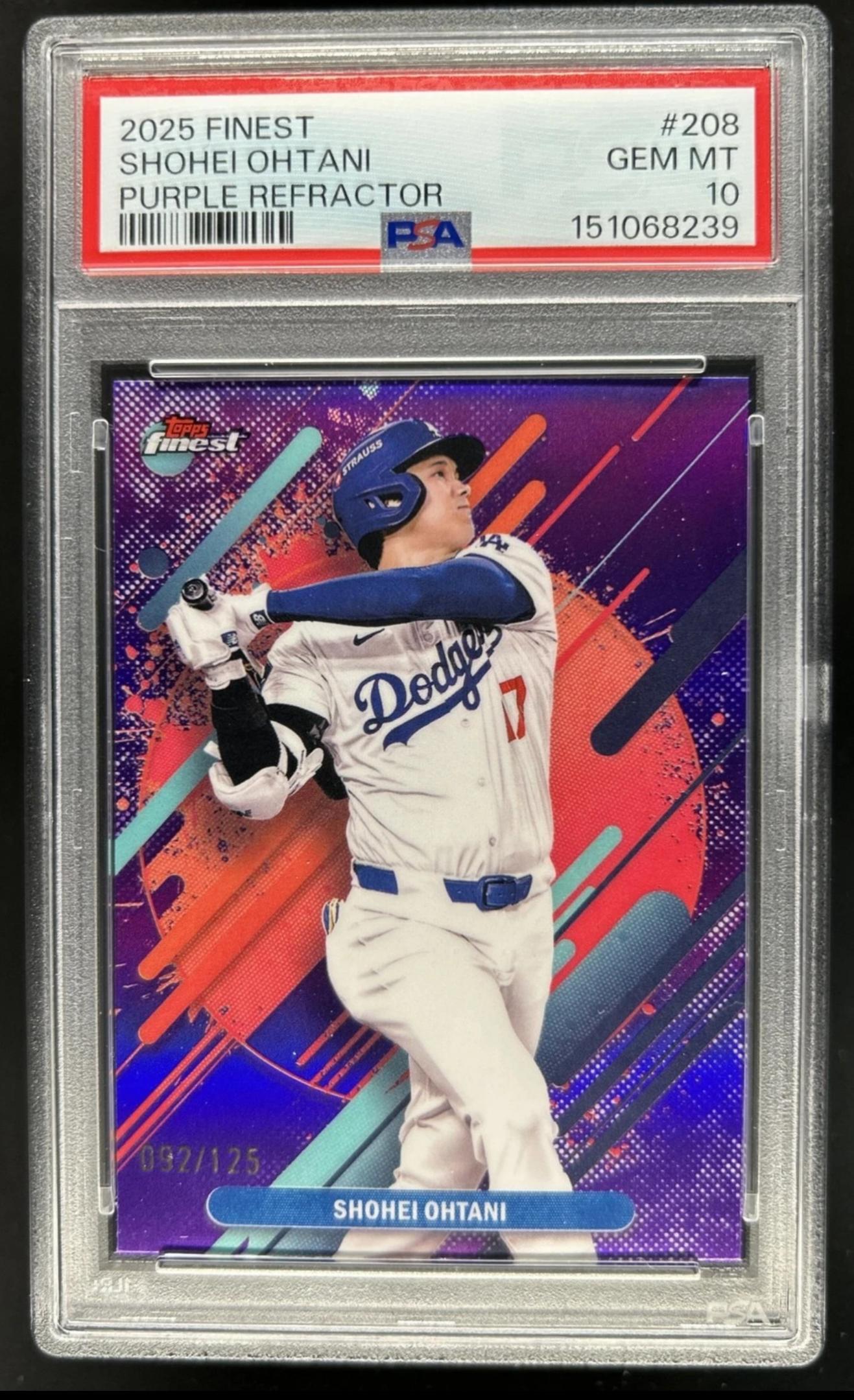 2025 Topps Finest #208 Shohei Ohtani Purple Refractor PSA 10