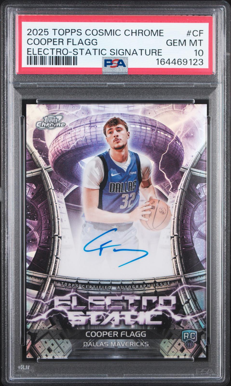 2025 Topps Cosmic Chrome Auto Electro-Static Siatures #CF Cooper Flagg PSA 10gn
