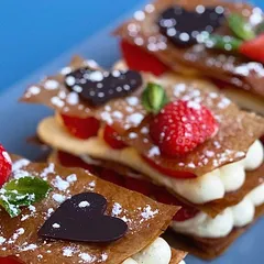 Mille-feuille crème diplomate, fraises