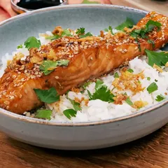 Saumon au soja, sésame et miel