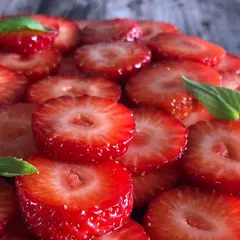 Tarte aux fraises et au basilic