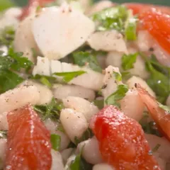 Salade de haricots blancs, vinaigrette tomatée
