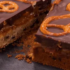 Gâteau bretzel chocolat et caramel