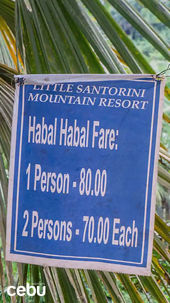 Habal habal fare at the Little Santorini Mountain Resort
