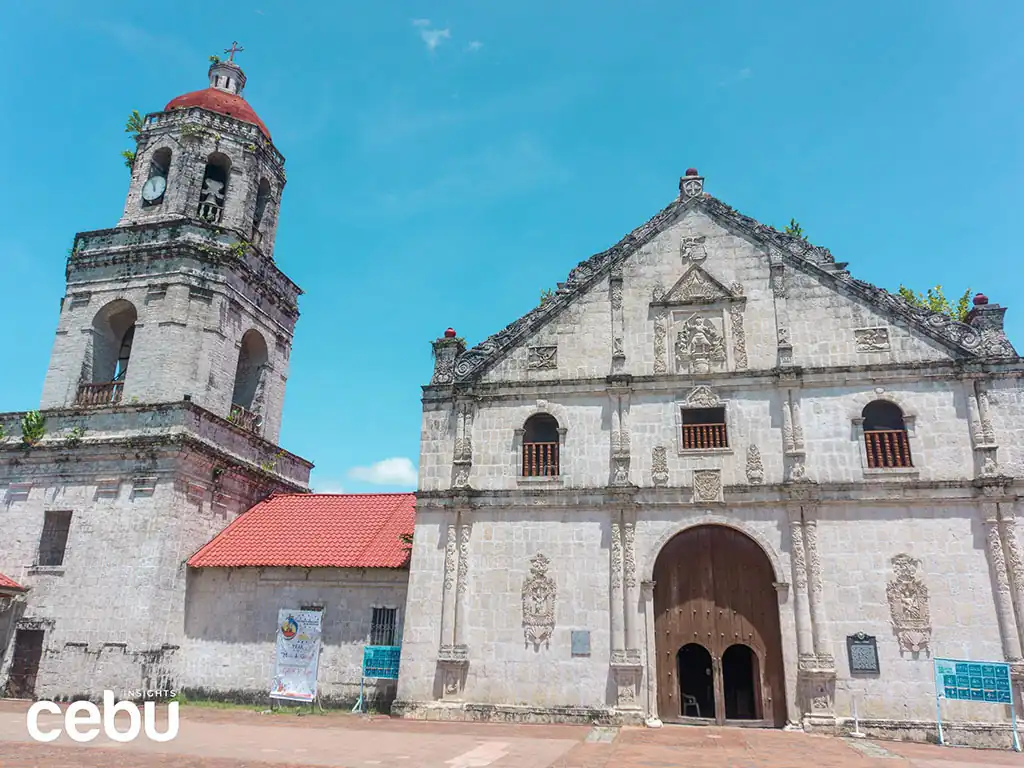 Wide shot of the Facade of the Argao Church