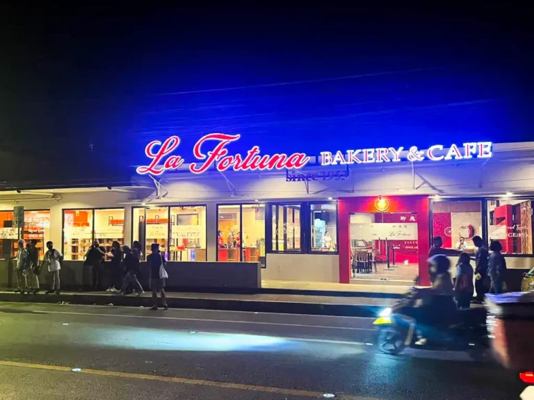 Wide shot of the La Fortuna Bakery