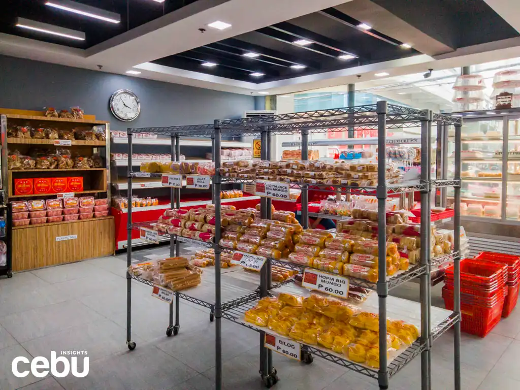 Wide shot of the products sold at the La Fortuna Bakery