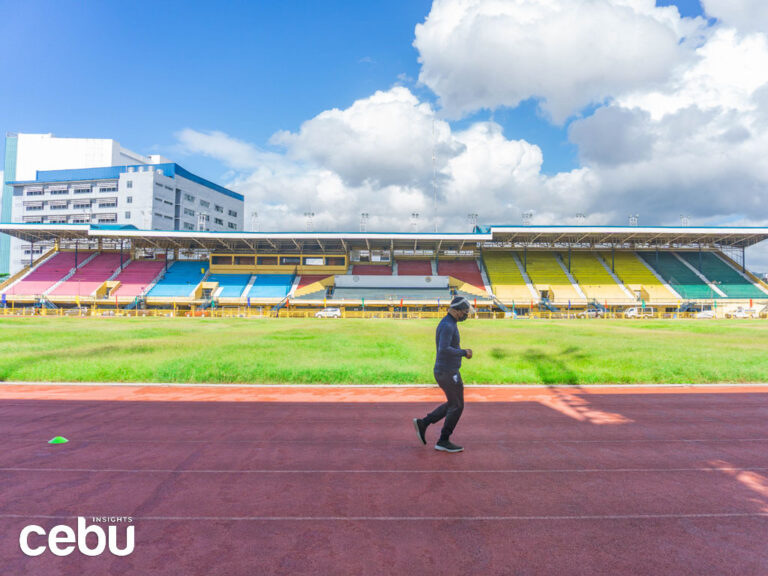 Man running at Cebu City Sports Center, one of the many popular jogging areas in Cebu