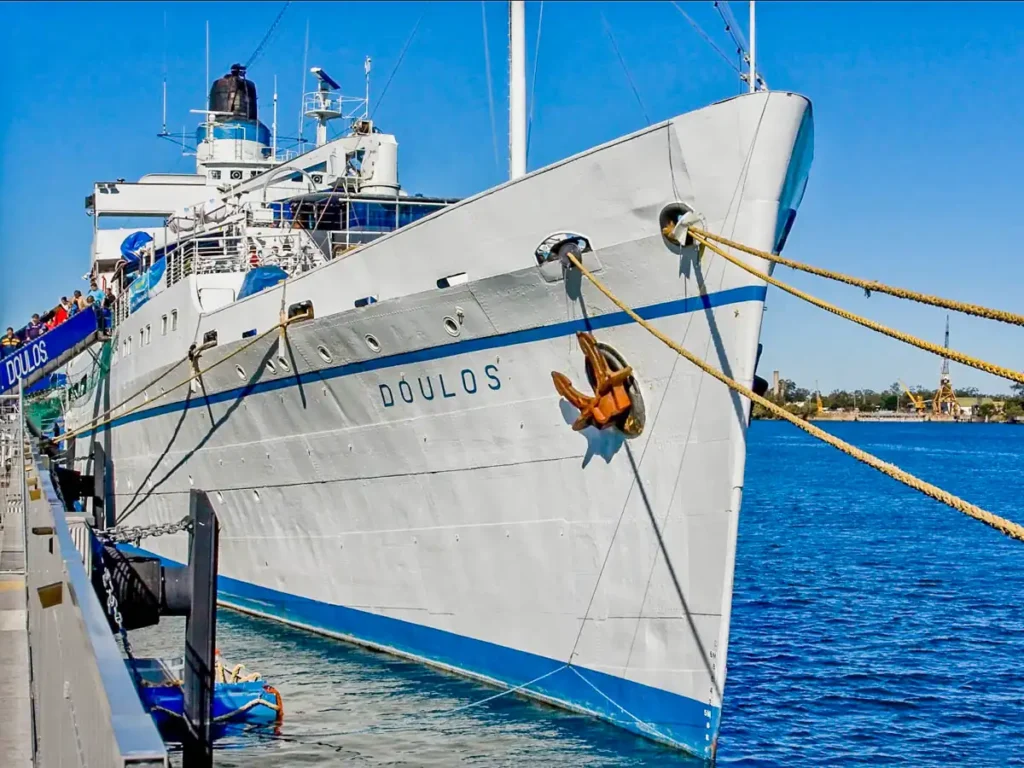 MV Doulos Hope docked at a pier