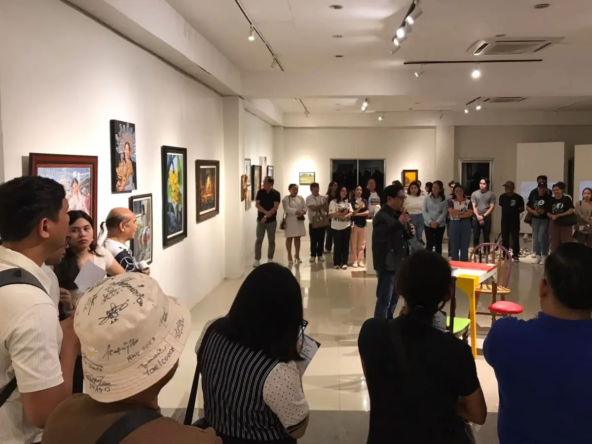 Lapu-Lapu Mayor Ahong Chan speaks at the Lapu-Lapu City Gallery