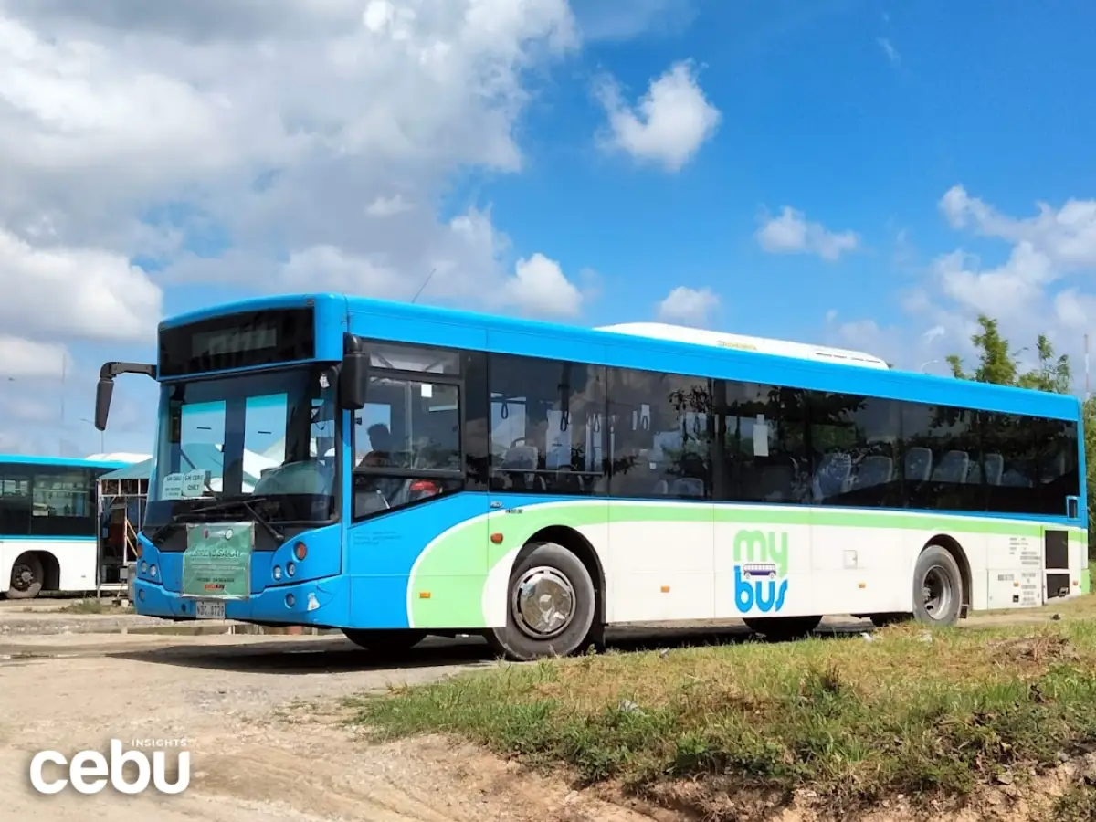 A MyBus parked outside the SM Seaside Cebu
