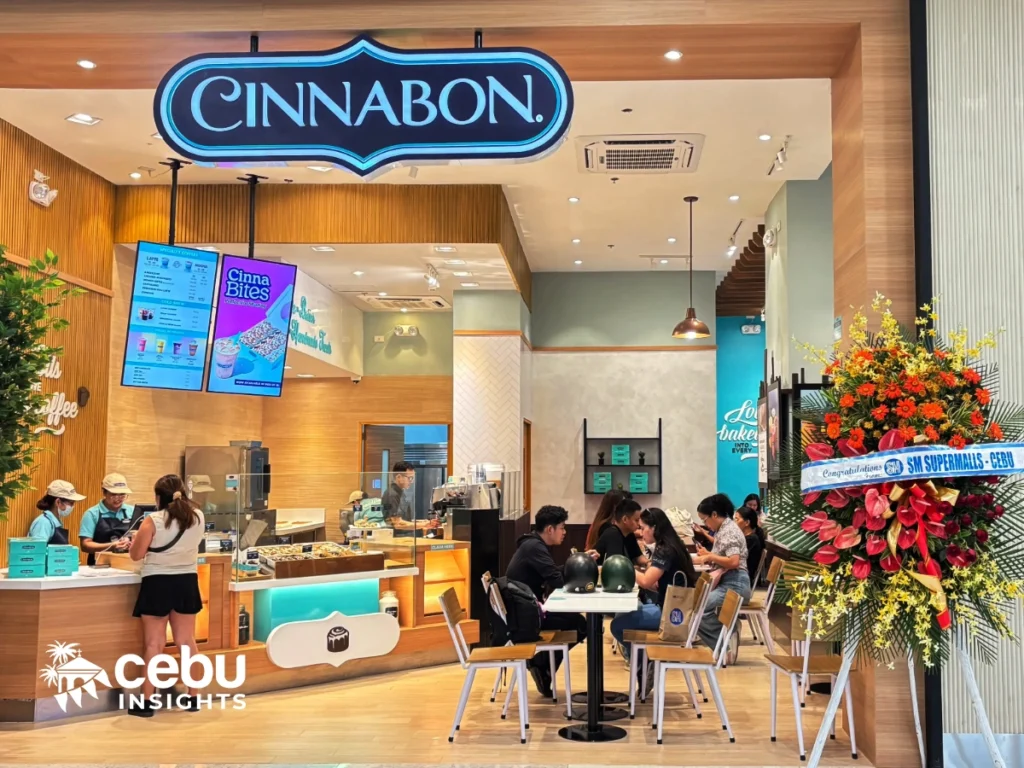 Storefront of one of the newest Cinnabon branches located at SM City Cebu