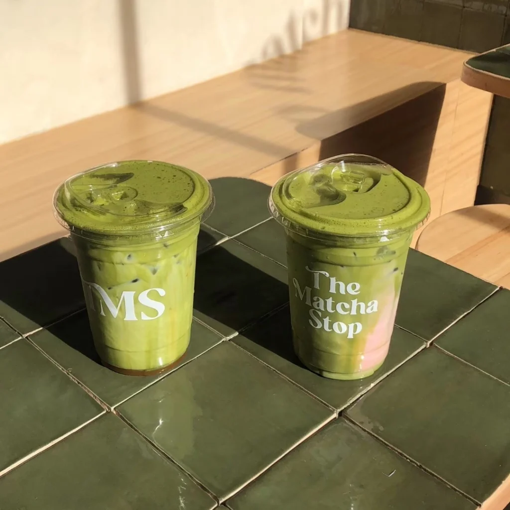 Matcha drinks from The Matcha Stop in AS Fortuna