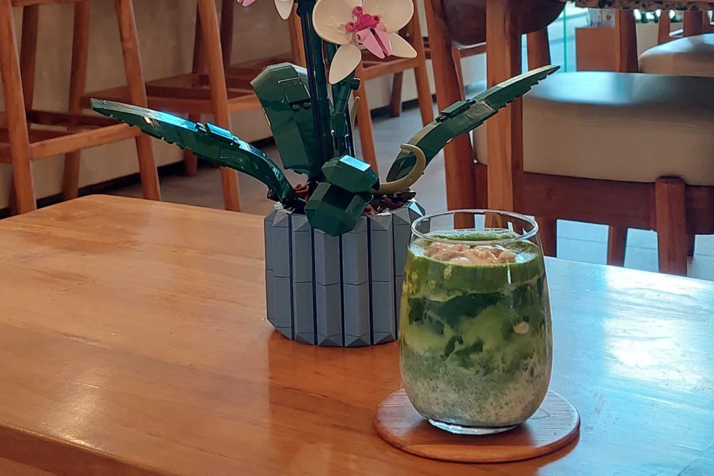 Iced matcha latte from The Spring