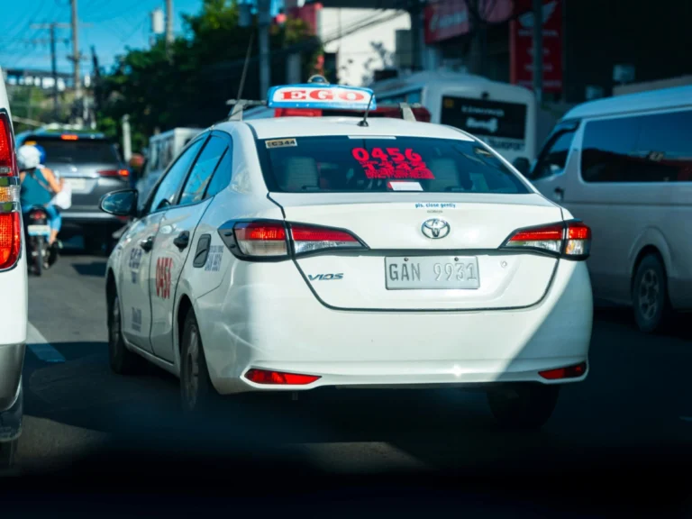 A taxi in Cebu on the road