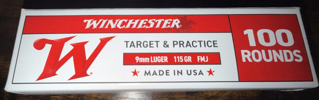 Winchester 9mm Luger 115 Grain FMJ Centerfire Handgun Ammo - 100 Rounds