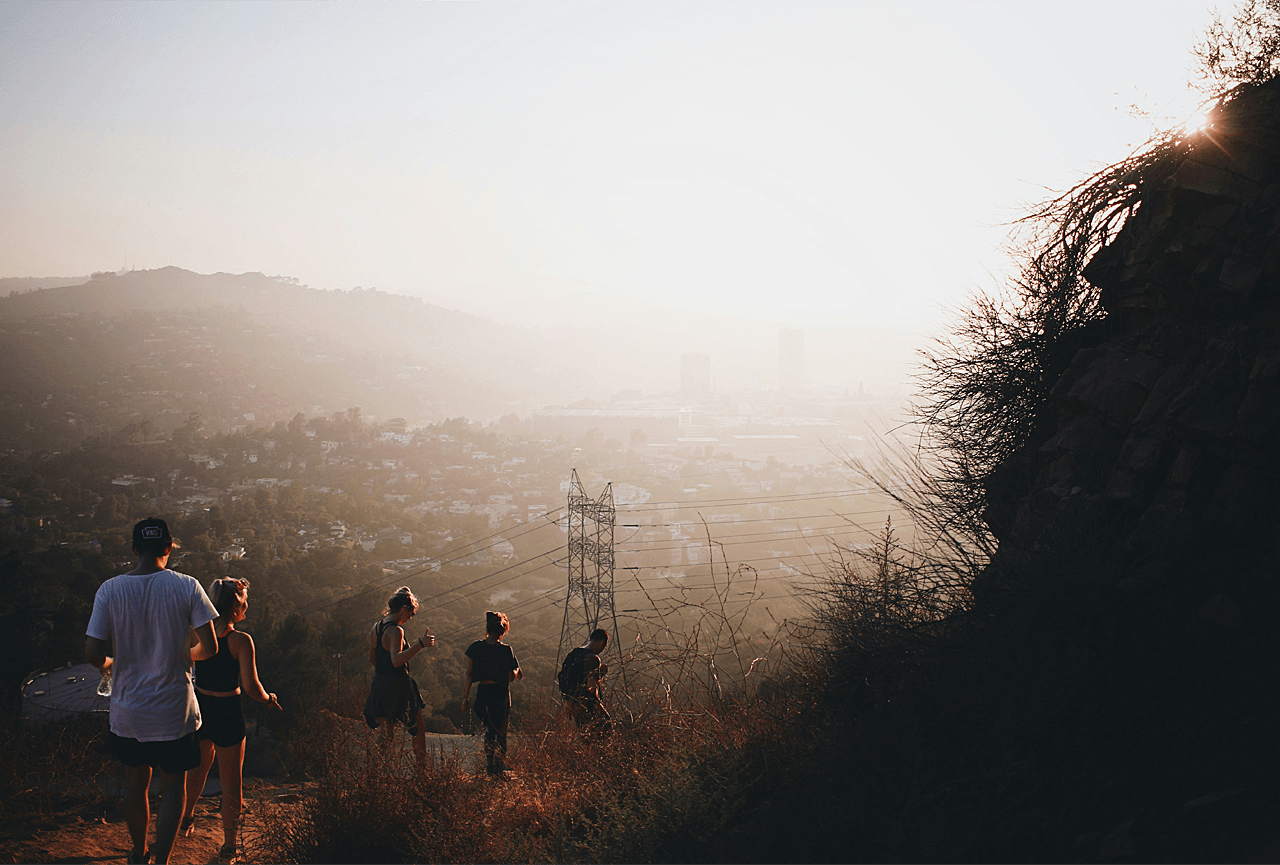 Friends hiking bachelor party activities in Los Angeles