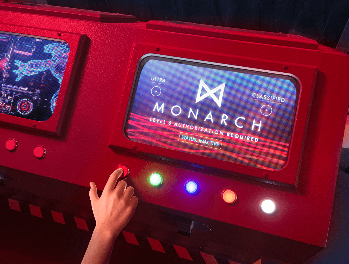 Monarch escape room interactive display