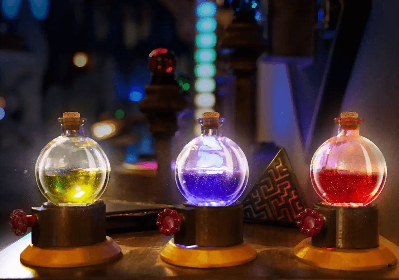 magic potions in an escape room