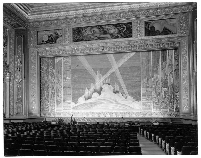 The original fire curtain in the Pantages Theater