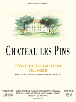 Cave des Vignerons de Baixas Cotes du Roussillon Villages Chateau Les Pins