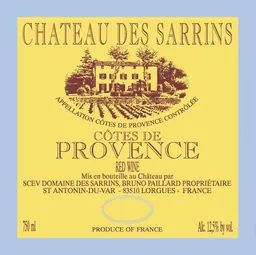 Chateau des Sarrins Cotes de Provence Rouge