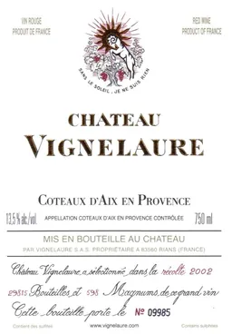 Chateau Vignelaure Coteaux d'Aix en Provence Rouge
