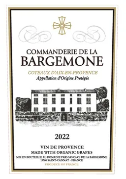 Commanderie de la Bargemone Coteaux Aix en Provence Blanc