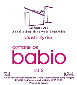 Domaine de Babio Minervois Cuvee Syrius