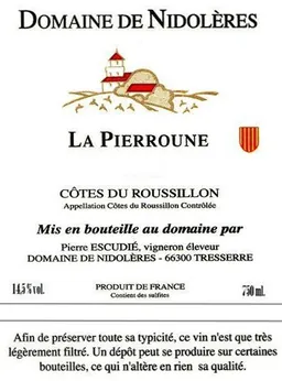 Domaine de Nidoleres Cotes du Roussillon La Pierroune