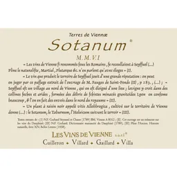 Domaine des Vins de Vienne Vins de Vienne Vin de Pays des Collines Rhodaniennes Sotanum