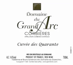 Domaine du Grand Arc Corbieres Cuvee des Quarante