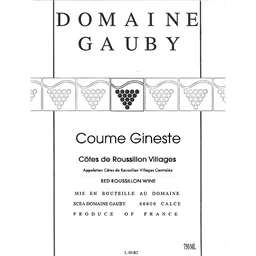 Domaine Gauby Coume Gineste Cotes du Roussillon Villages
