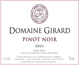 Domaine Girard Pays d'Oc Pinot Noir