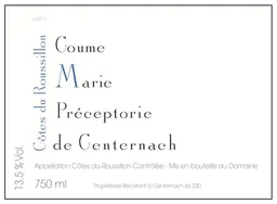 La Preceptorie Cotes du Roussillon Coume Marie Blanc