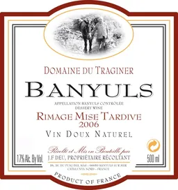 Le Domaine Du Traginer Banyuls Rimage Mise Tardive