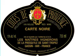 Cotes de Provence Carte Noire Rouge
