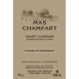 Mas Champart Saint-Chinian Causse du Bousquet
