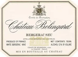Chateau Belingard Bergerac Sec Blanc