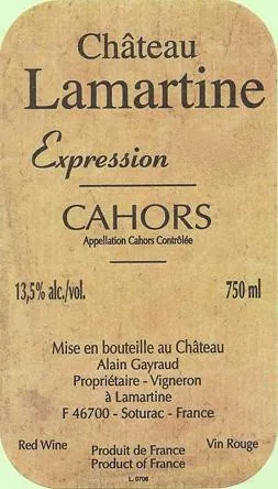 Chateau Lamartine Cahors Expression