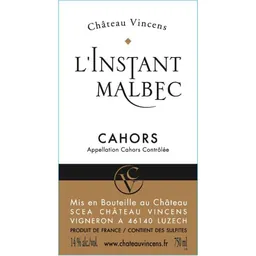 Chateau Vincens L'Instant Malbec