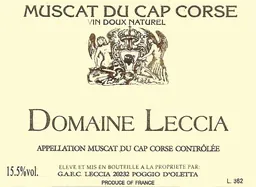 Domaine Leccia Muscat du Cap Corse