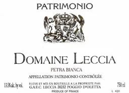 Domaine Leccia Patrimonio Petra Bianca