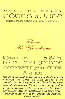 Cotes du Jura Les Grandvaux Rouge