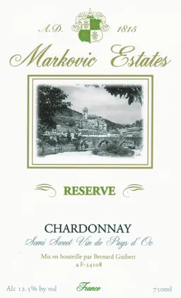 Semi Sweet Reserve Chardonnay