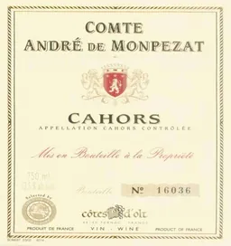 Cahors Les Cotes d'Olt Comte Andre de Monpezat